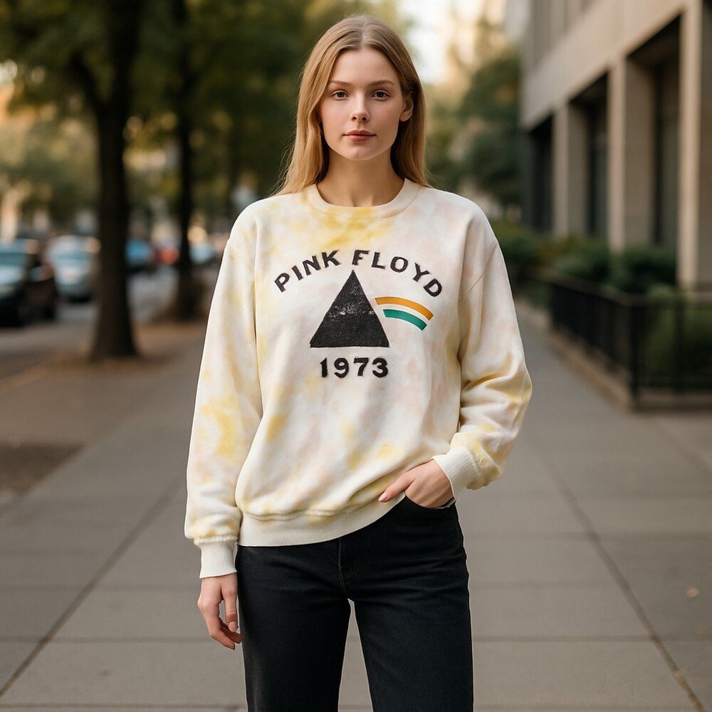 NWOT Pink Floyd Tie Dye Oversized Sweatshirt